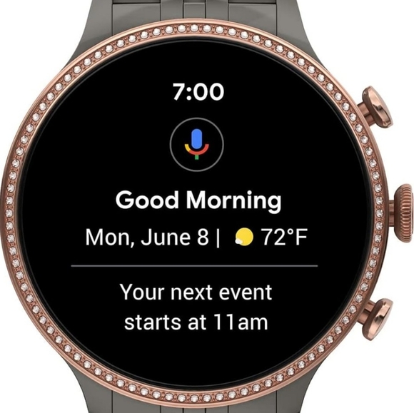 Fossil gen 6 limited edition rose gold and gun metal smart watch with straps - Picture 6 of 9